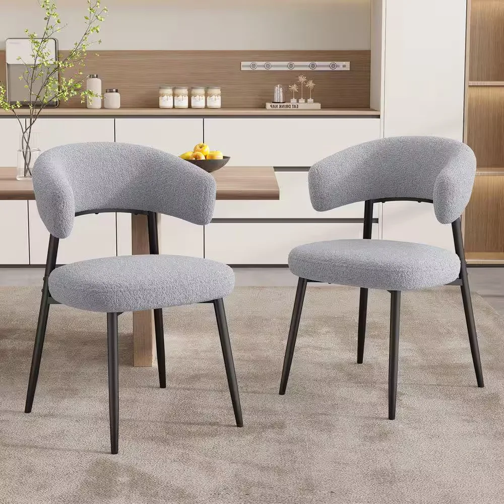Modern Gray Fabric Dining Chair