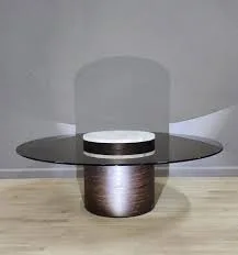 Round Glass and Marble Coffee Table