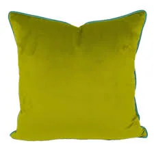 Solid Green Velvet Throw Pillow