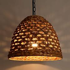 Dome Natural Rattan Woven Pendant Light