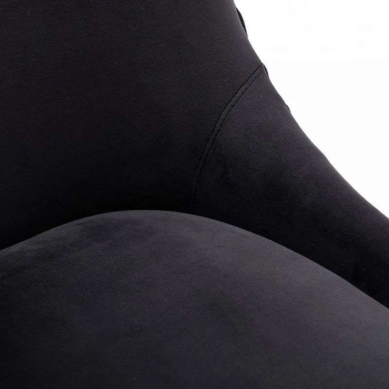 Black Velvet Upholstered Dining Chair
