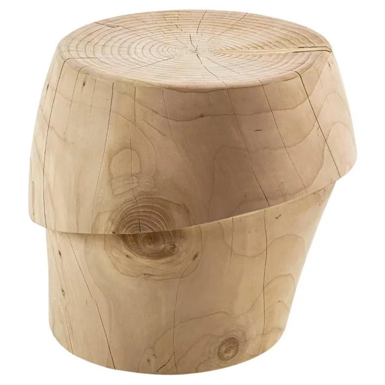 Natural Wooden Block Stool