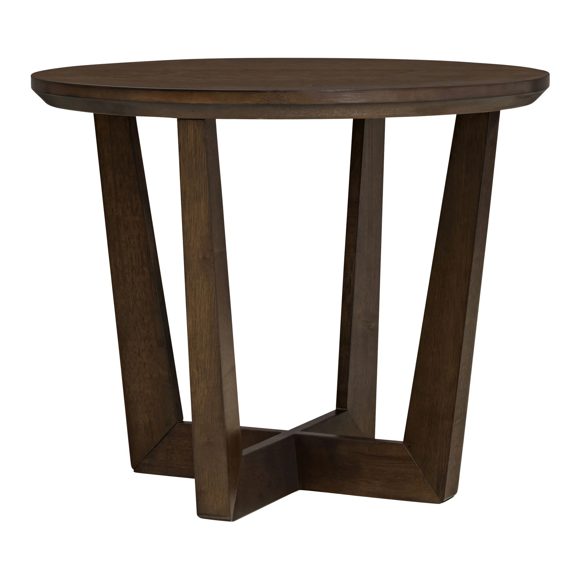 Halifax Round Walnut Wooden Side Table