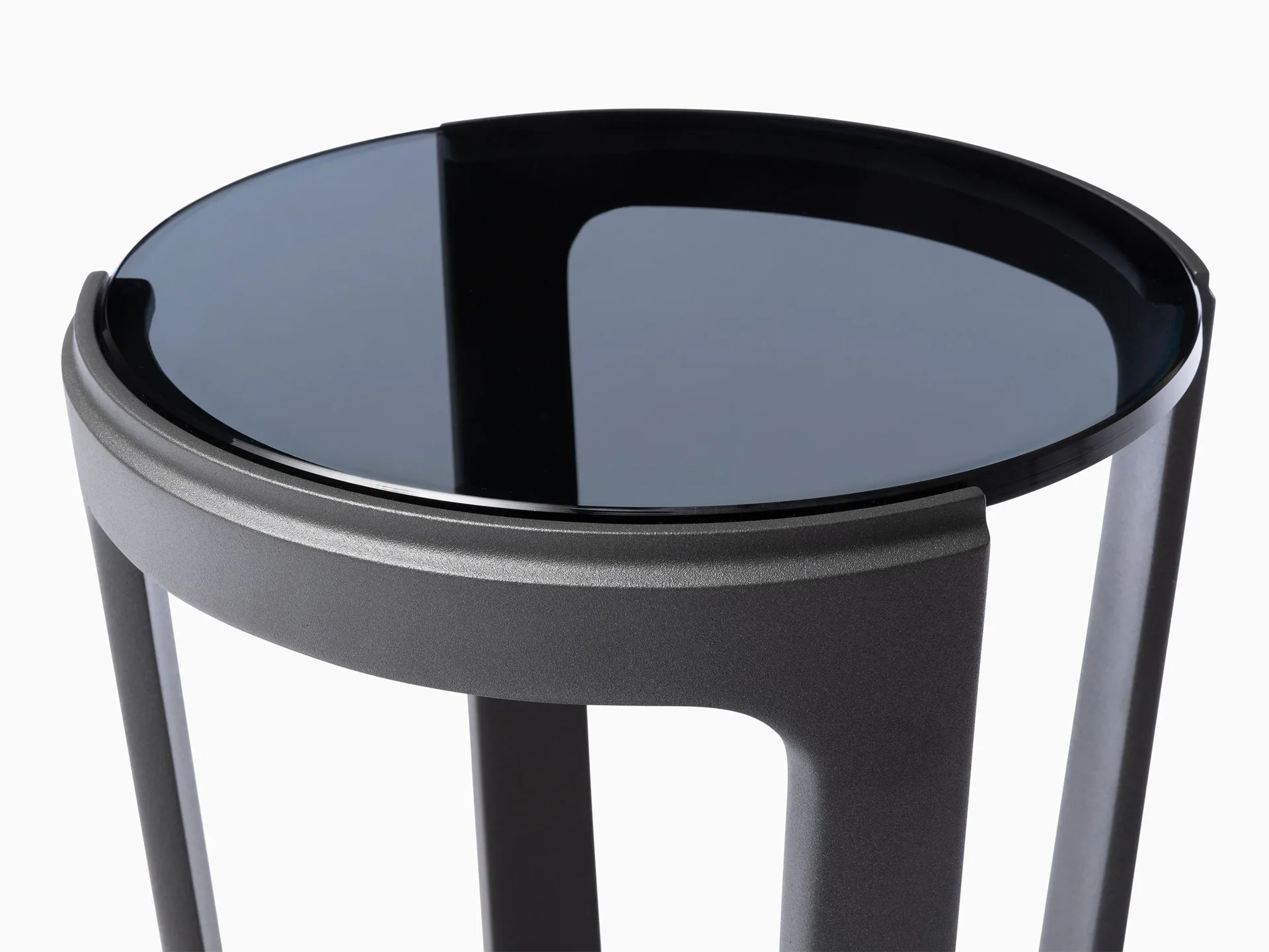 Kel Round Metal and Glass Side Table
