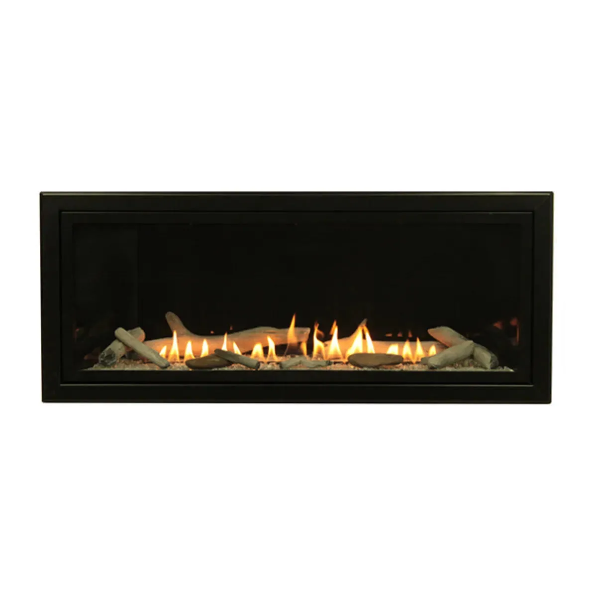 Empire Boulevard Matte Black Linear Fireplace