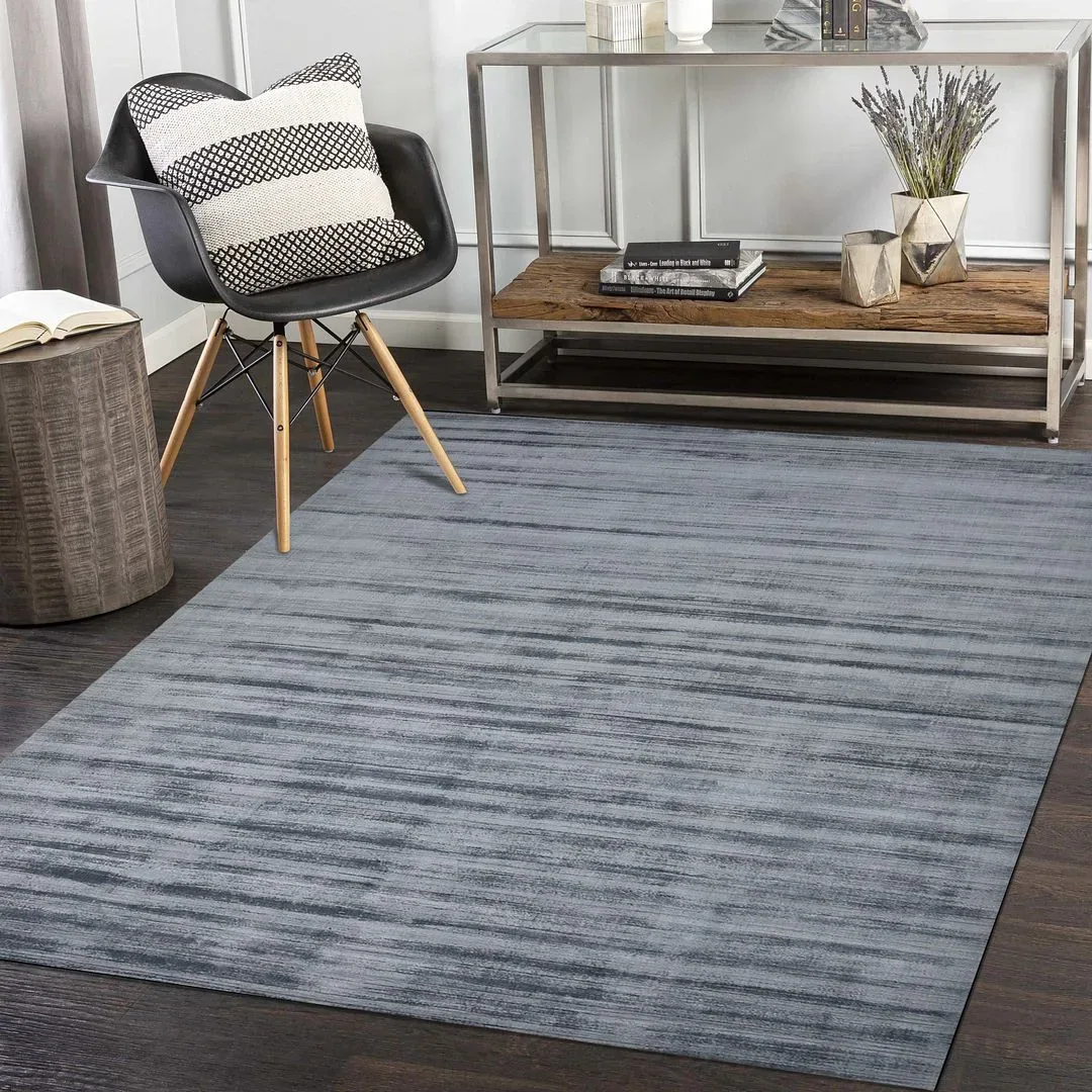 Modern Gray Rectangular Area Rug