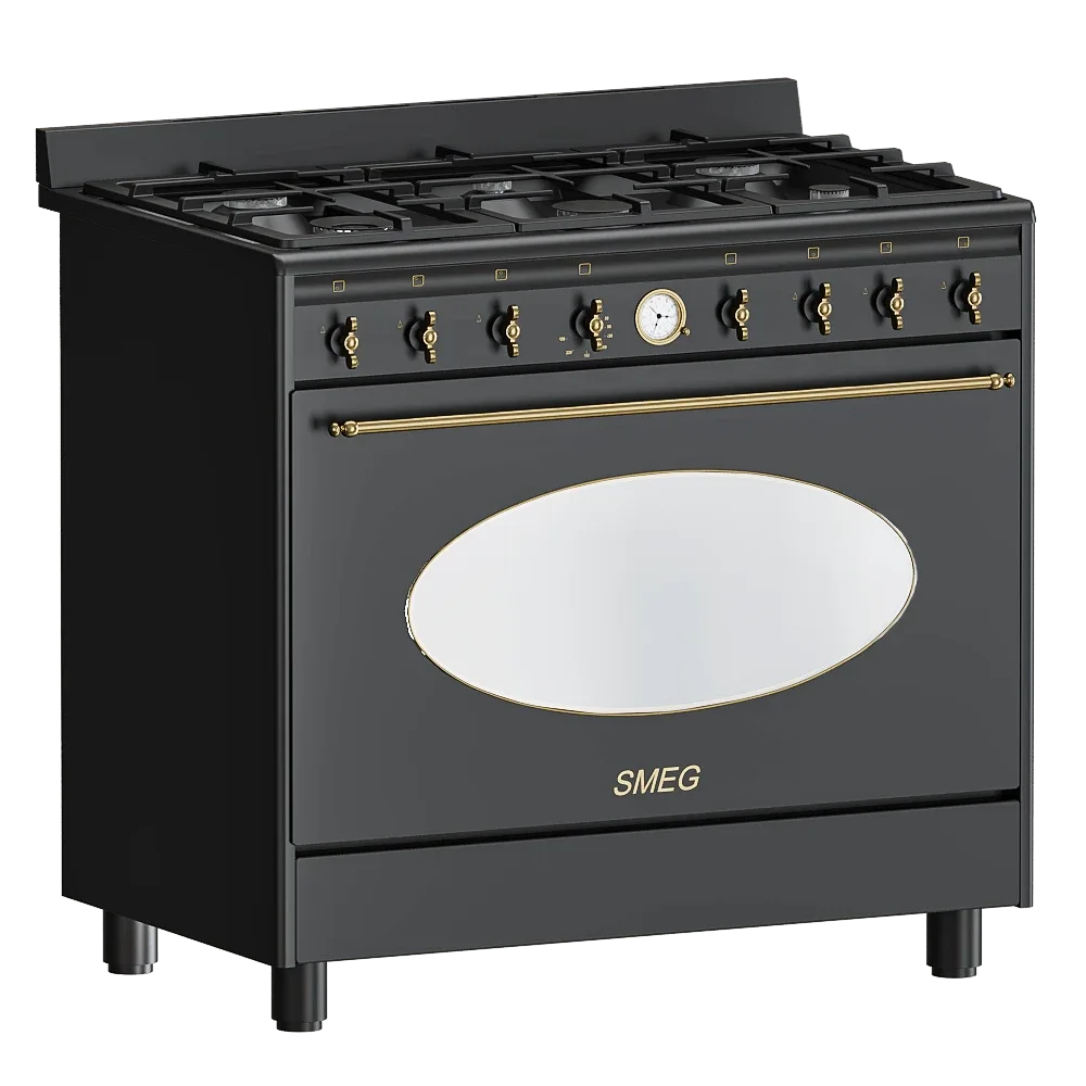 Smeg Matte Black Gas Range