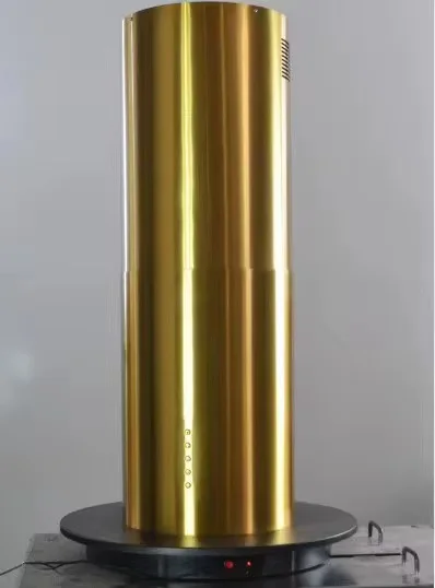 Brushed Gold Cylindrical Range Hood