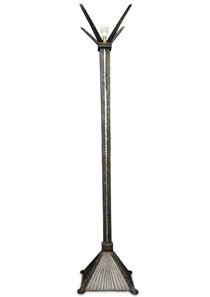 Textured Iron Square Floor Lamp