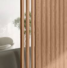 Natural Oak Slat Sliding Room Divider