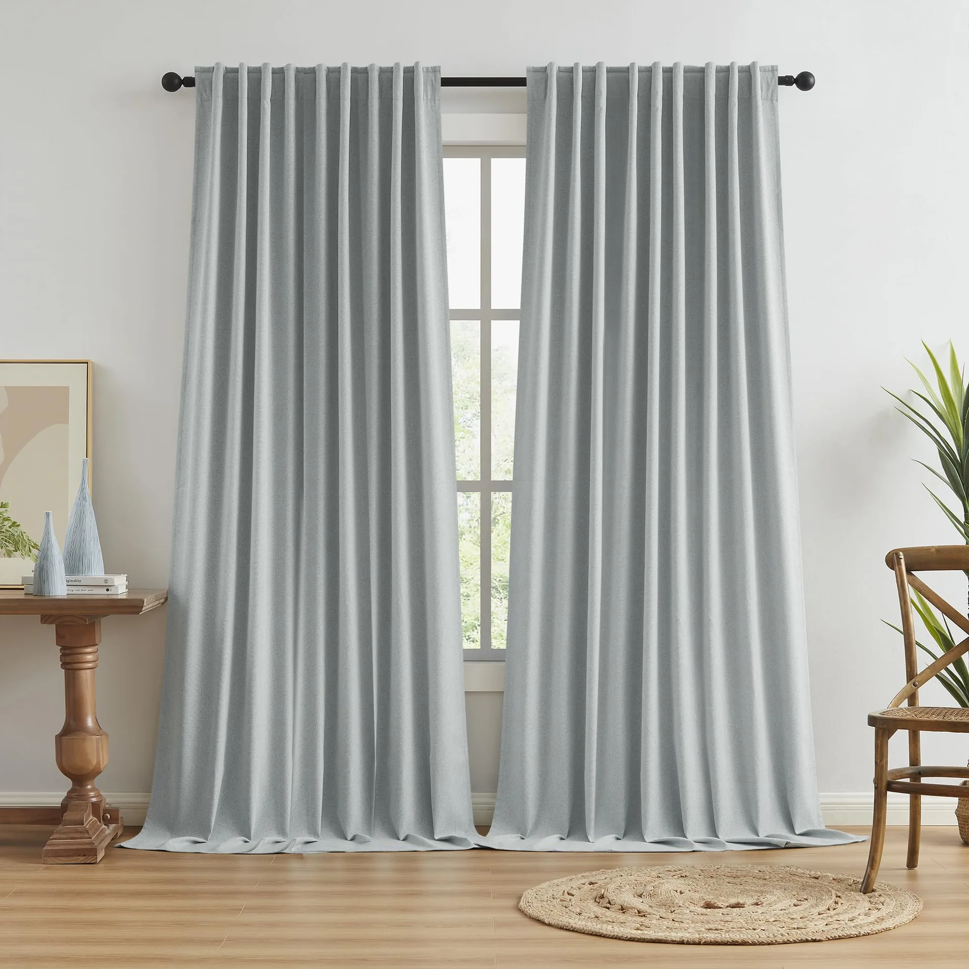 Solid Gray Outdoor Curtain