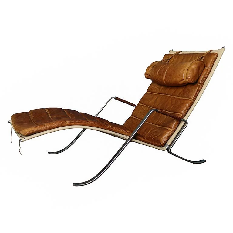 Patinated Leather Lounge Chair