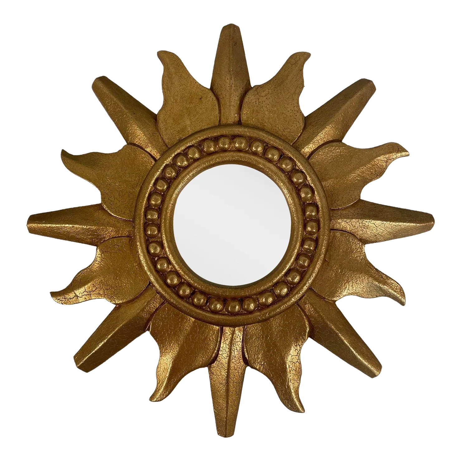 Vintage French Style Gold Sunburst Wall Mirror