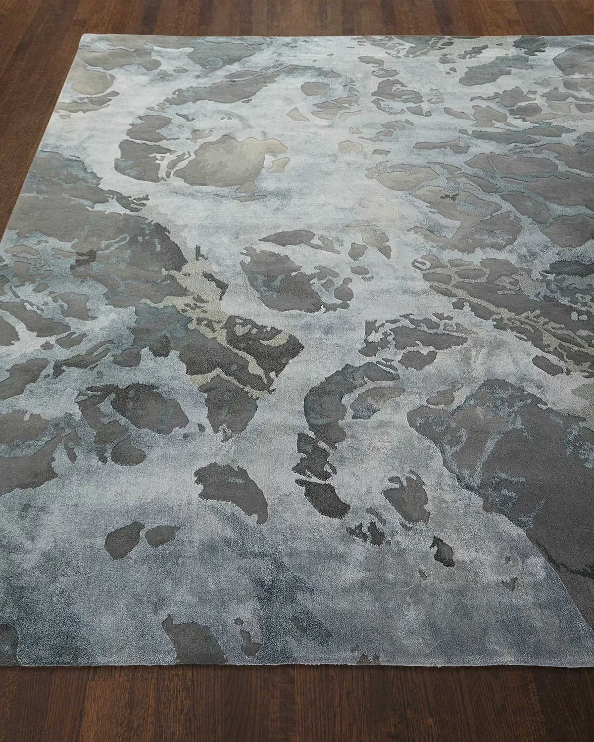 Gray and Blue Abstract Area Rug