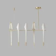 Paper Crane Linear Gold and White Pendant Light