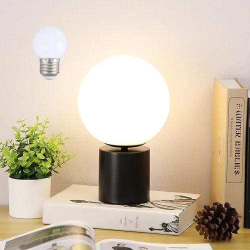 Matte Black Globe Table Lamp