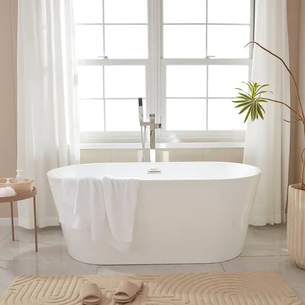 Vanity Art Acrylic Freestanding Soaking Bathtub