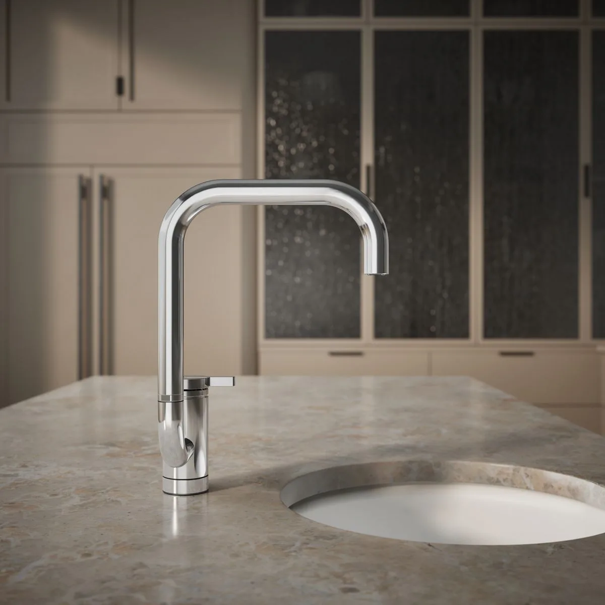 Modern Polished Chrome Bathroom Faucet