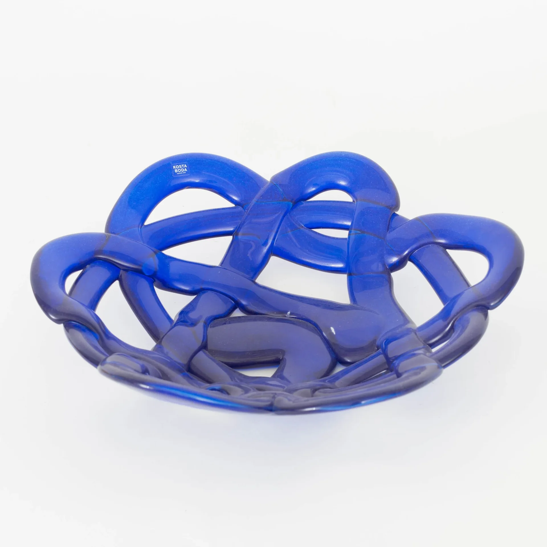 Blue Woven Glass Decorative Bowl