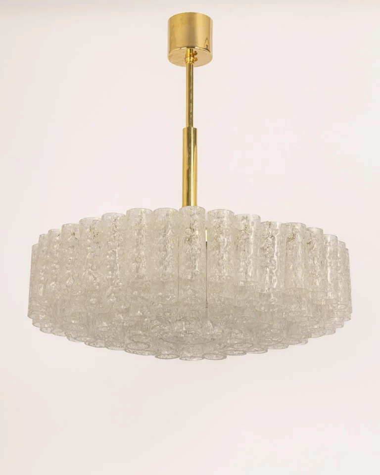 Mid-Century Modern Glass Tiered Chandelier