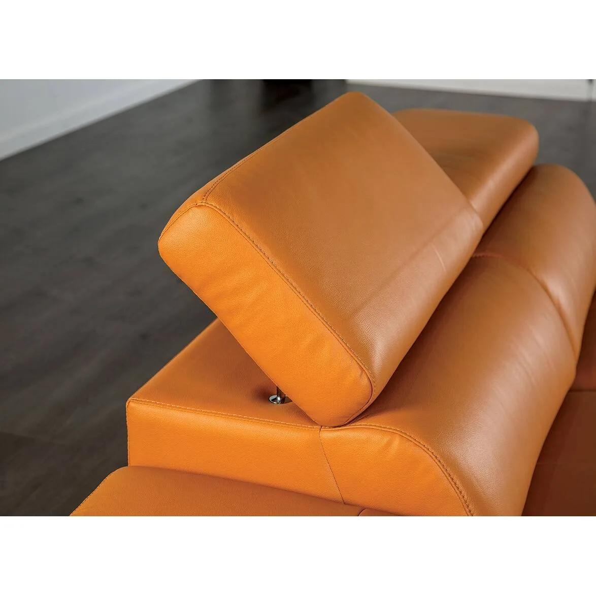Contemporary Orange Leather Sofa
