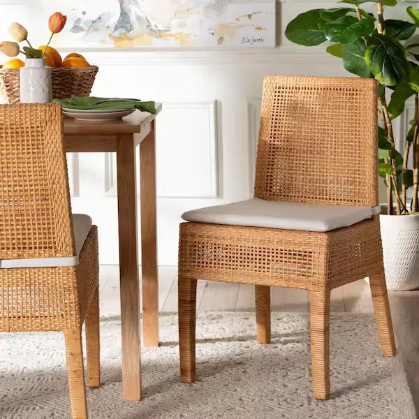 Morris Natural Rattan Woven Dining Chair