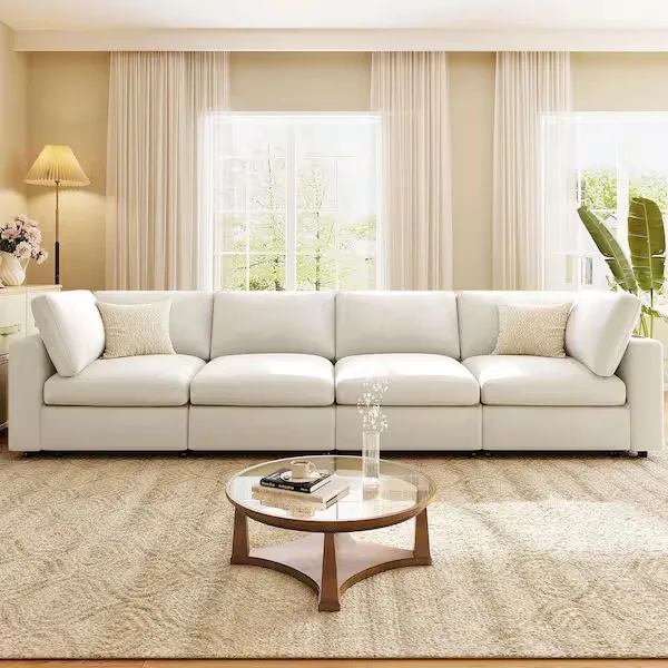 Beige Modular Sectional Sofa