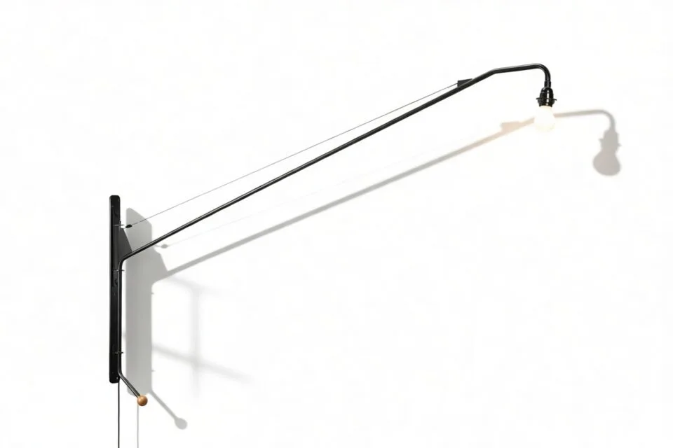 Arlo Matte Black Metal Swing Arm Wall Lamp