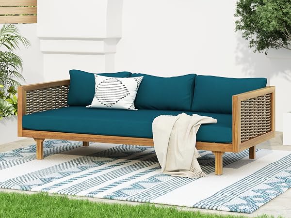 Woven Wood Outdoor Daybed