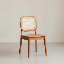 Woven Rattan Back Dining Chair