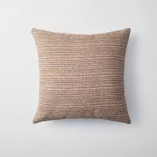 Brown Textured Woven Square Throw Pillow