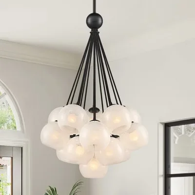 Matte Black Cloud Globe Chandelier