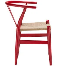 Red Wishbone Dining Chair