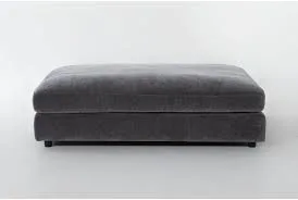 Gray Velvet Upholstered Ottoman