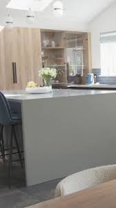 Minimalist Gray Stone Kitchen Island