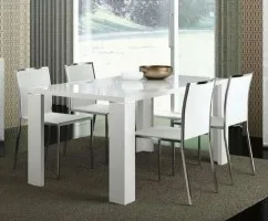 White Lacquered Rectangular Dining Table