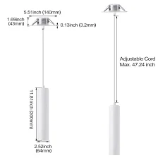 Matte White Cylindrical Pendant Light