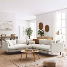 Zoya Modern Gray Fabric Sectional Sofa