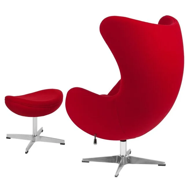 Red Fabric Egg Chair