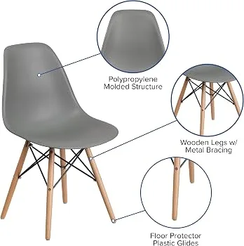 Gray Molded Shell Dining Chair