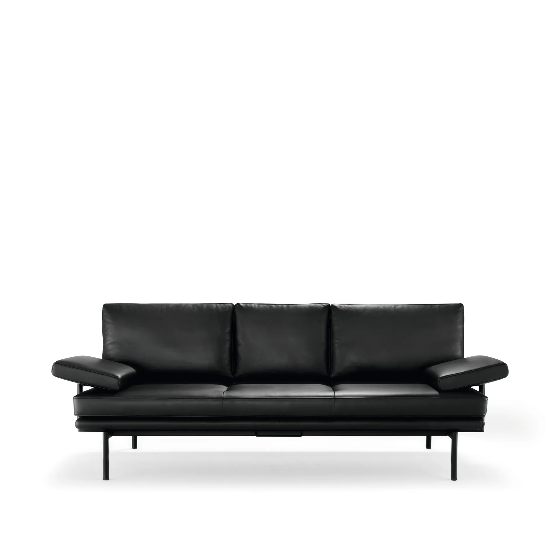 Modern Black Leather Sofa