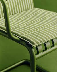 Striped Metal Outdoor Lounge Chair