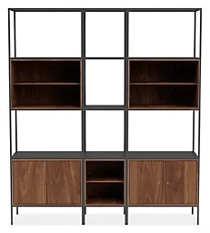 Modern Metal and Wood Modular Bookcase