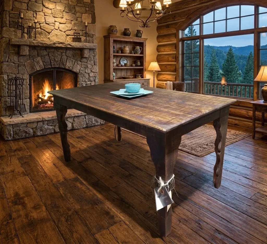 Rustic Rectangular Wood Dining Table