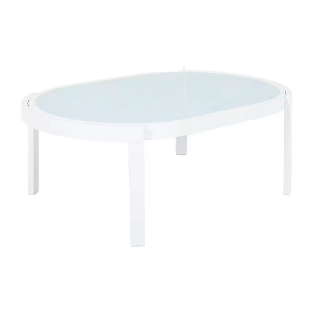 Drew Modern Oval Glass Coffee Table
