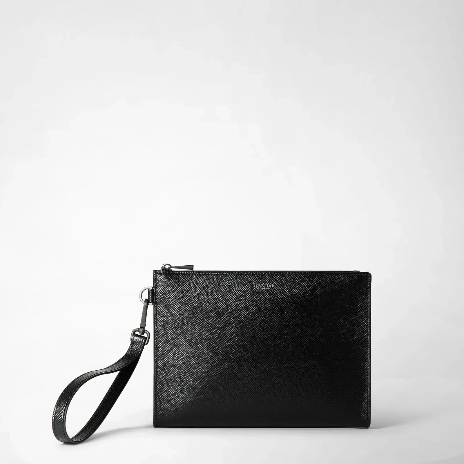 Black Leather Clutch Bag
