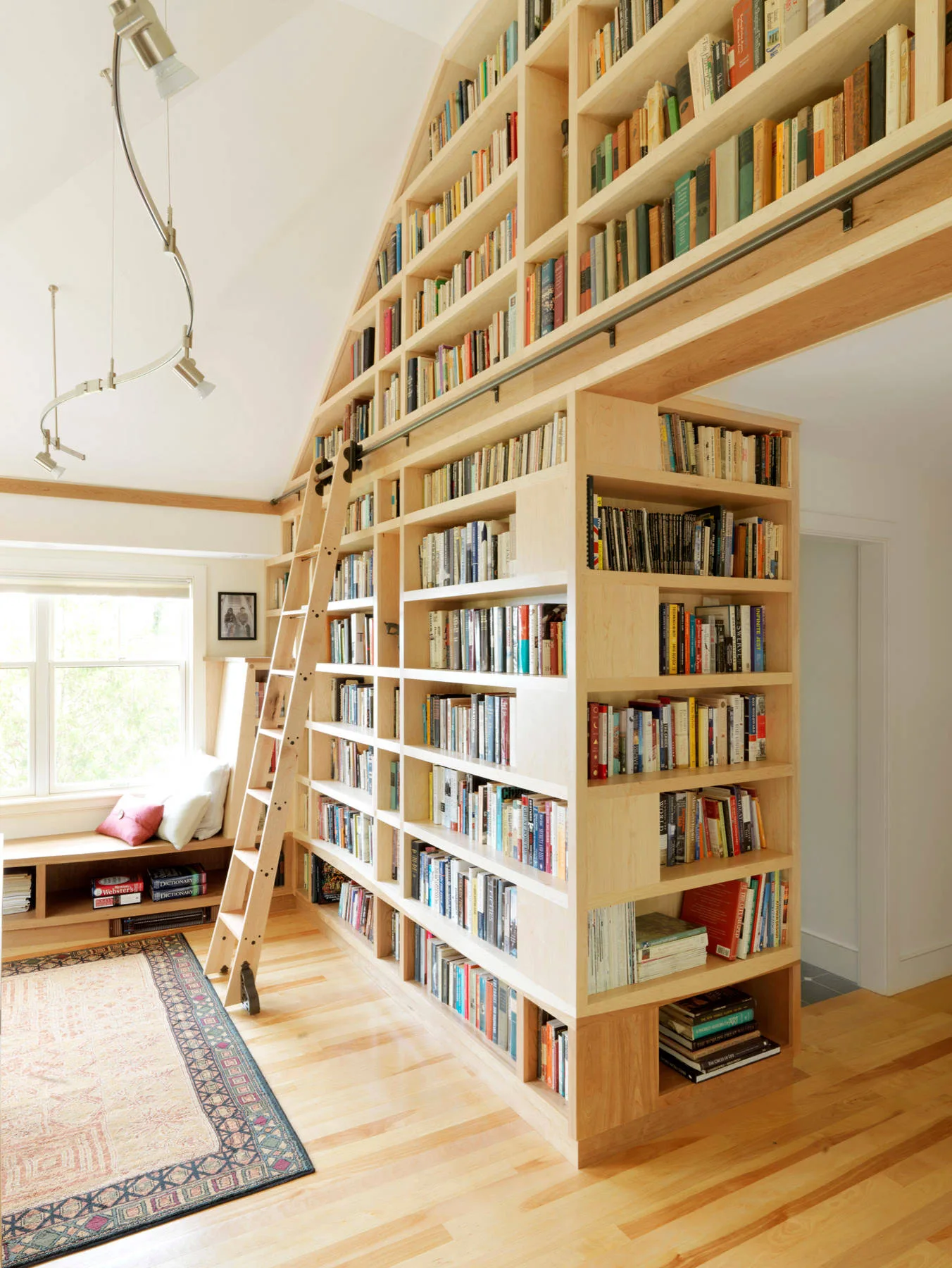 Natural Wood Library Bookcase