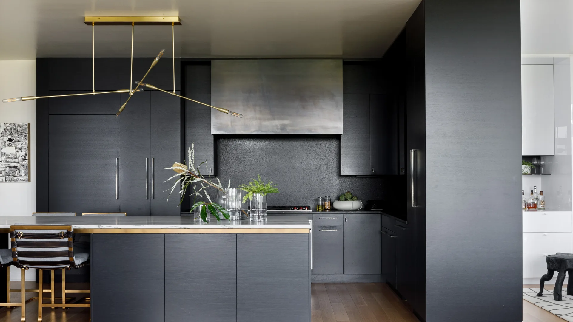 Matte Black Kitchen Island