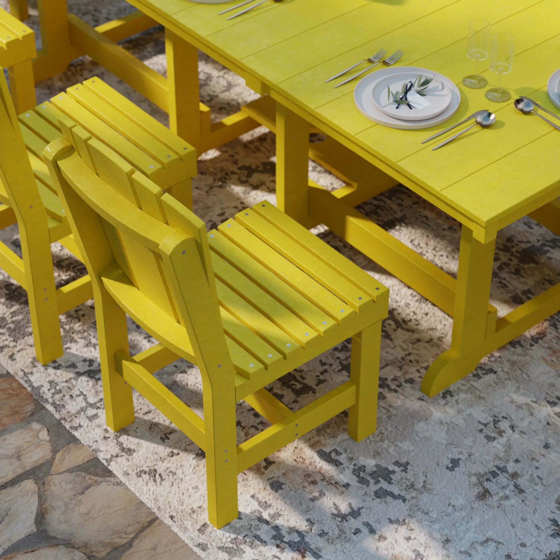 Wildridge Heritage Yellow Plastic Outdoor Dining Chair