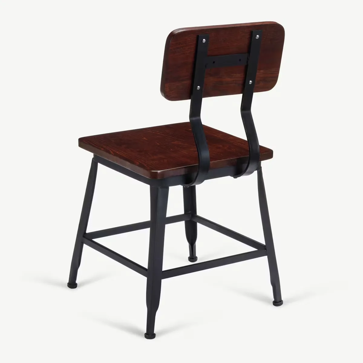 Industrial Metal and Wood Dining Chair